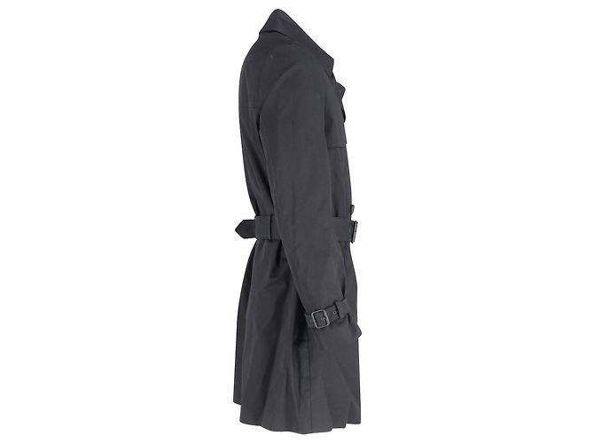 Gabardina de poliéster negro con forro y cinturón de Hugo Boss - vista 2