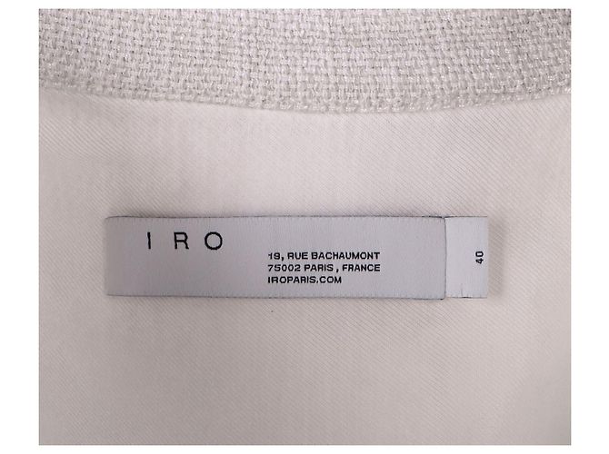 Iro Nesta Relaxed Snap Front Langarmhemd aus weißbeigem Rayon - Ansicht 4