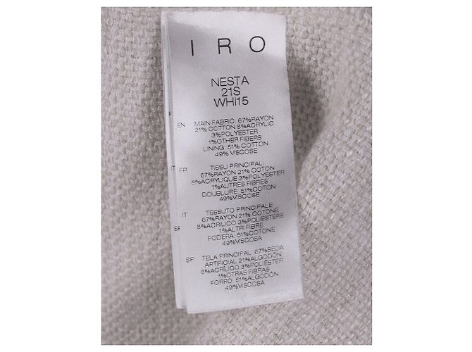 Iro Nesta Relaxed Snap Front Langarmhemd aus weißbeigem Rayon - Ansicht 5