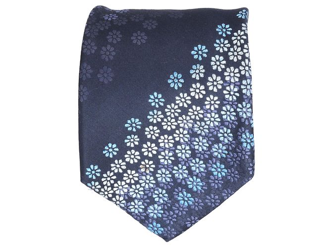 Kenzo-Krawatte mit Blumenmuster aus blauer Baumwolle - Ansicht 2