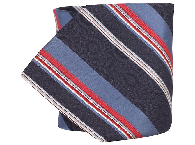 Kenzo Striped Tie in Blue Silk - view 2
