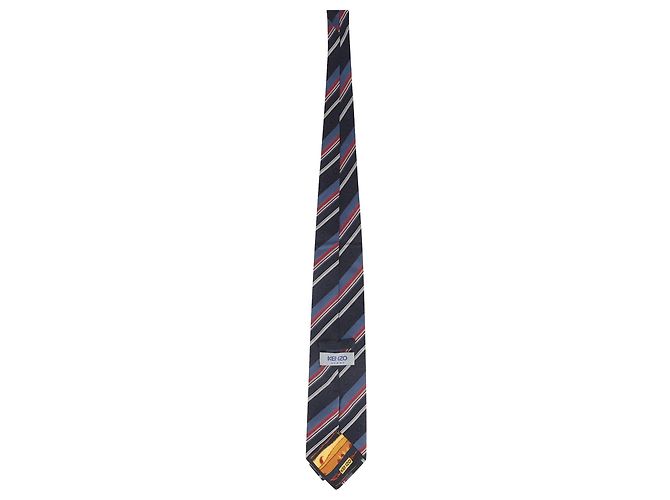 Kenzo Striped Tie in Blue Silk - view 5