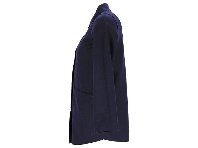 Herno Giacca Camicia Button Down in Lana Blu Navy - vista 2