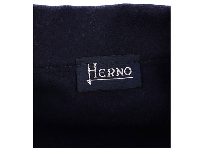 Herno Giacca Camicia Button Down in Lana Blu Navy - vista 4