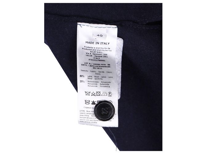 Herno Giacca Camicia Button Down in Lana Blu Navy - vista 5