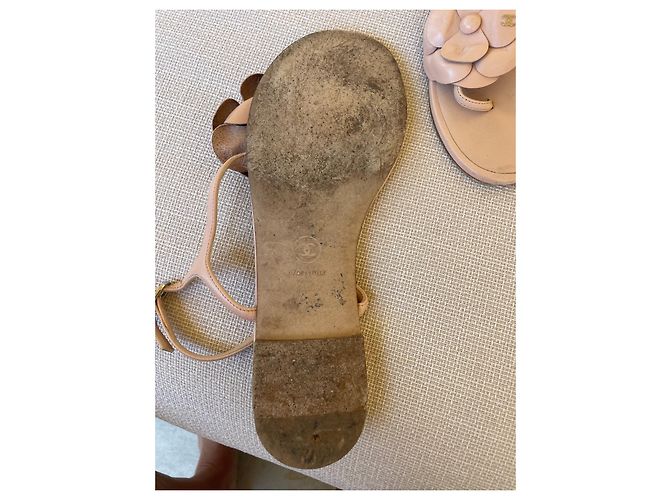 Sandali Chanel Camellia rosa in pelle - vista 12