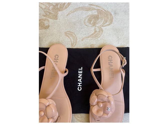 Sandali Chanel Camellia rosa in pelle - vista 6