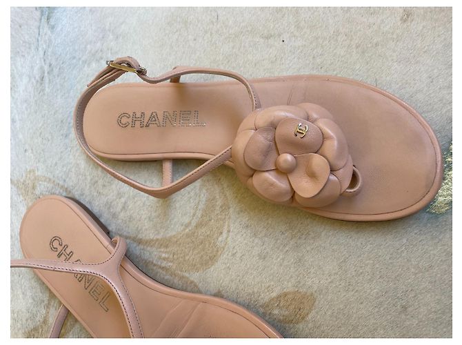 Sandali Chanel Camellia rosa in pelle - vista 7