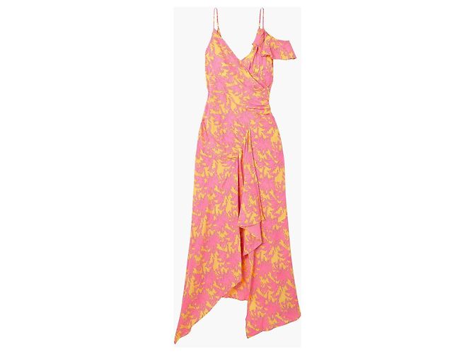 Diane Von Furstenberg Irene-Kleid Pink Gelb - Ansicht 2