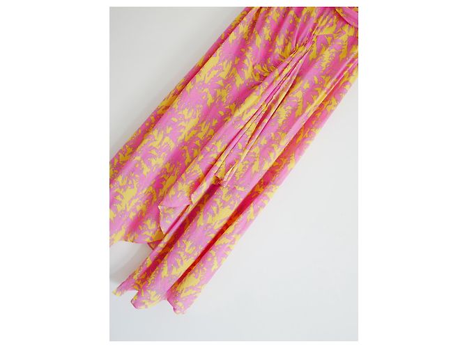 Diane Von Furstenberg Irene-Kleid Pink Gelb - Ansicht 3