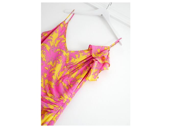 Diane Von Furstenberg Irene-Kleid Pink Gelb - Ansicht 4
