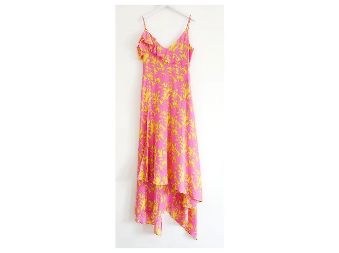 Diane Von Furstenberg Irene-Kleid Pink Gelb - Ansicht 5