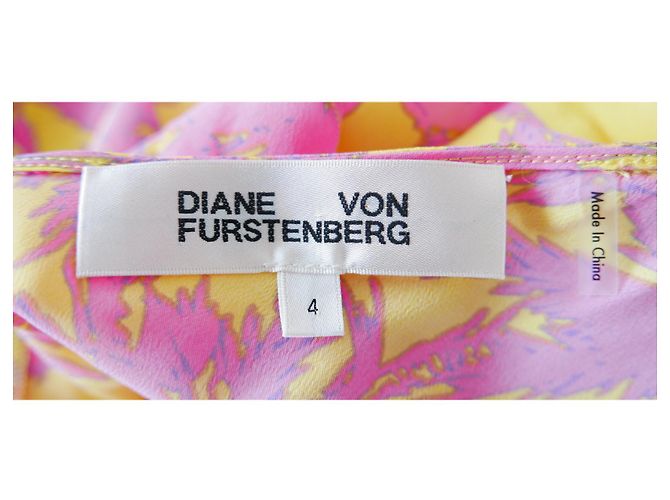 Diane Von Furstenberg Irene-Kleid Pink Gelb - Ansicht 6