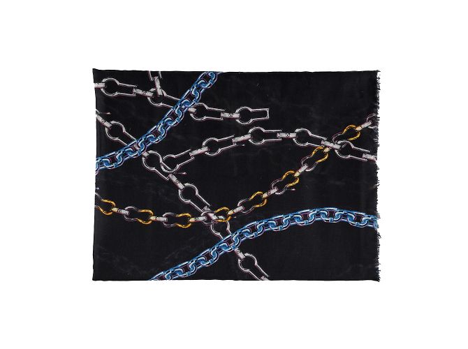 Sciarpa stampa catena multicolor Louis Vuitton Nero - vista 3