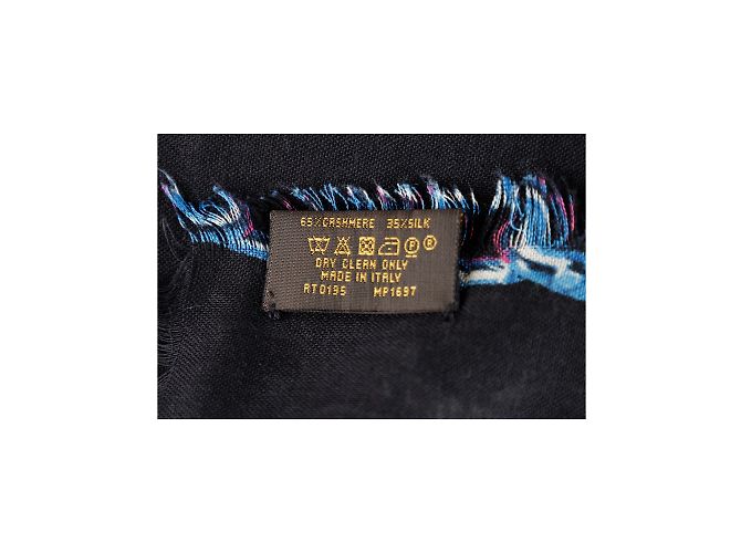 Sciarpa stampa catena multicolor Louis Vuitton Nero - vista 6
