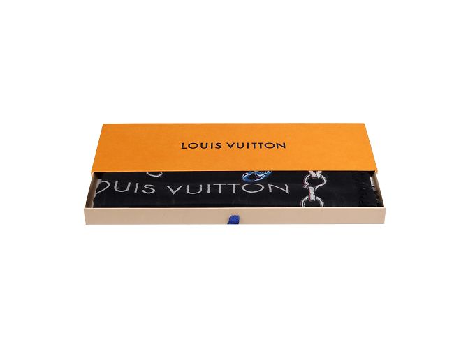Sciarpa stampa catena multicolor Louis Vuitton Nero - vista 7