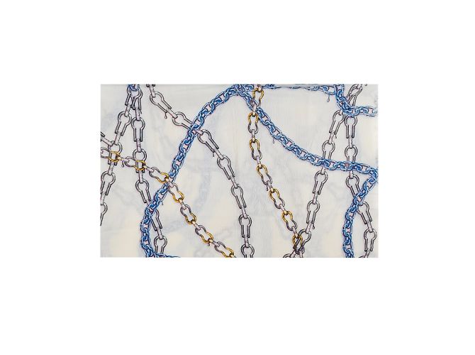 Sciarpa stampa catena multicolor Louis Vuitton Bianco - vista 2