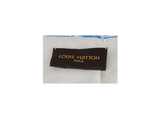 Sciarpa stampa catena multicolor Louis Vuitton Bianco - vista 4