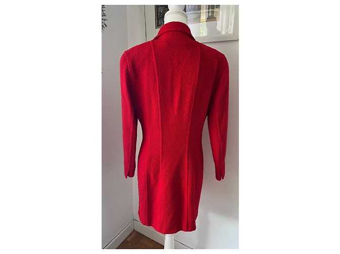 Abrigo Chanel de lana rojo Talla 38 Roja - vista 2