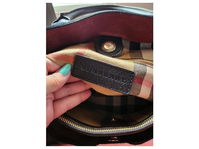 Borsa a mano Burberry The Banner Medium Nera in Pelle Nero - vista 11