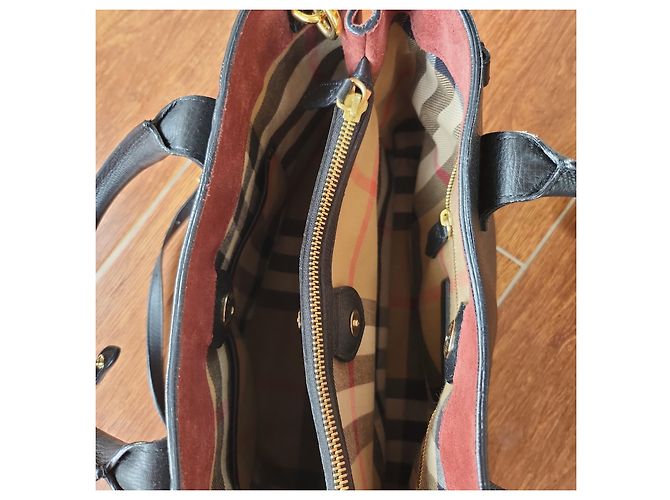 Borsa a mano Burberry The Banner Medium Nera in Pelle Nero - vista 6