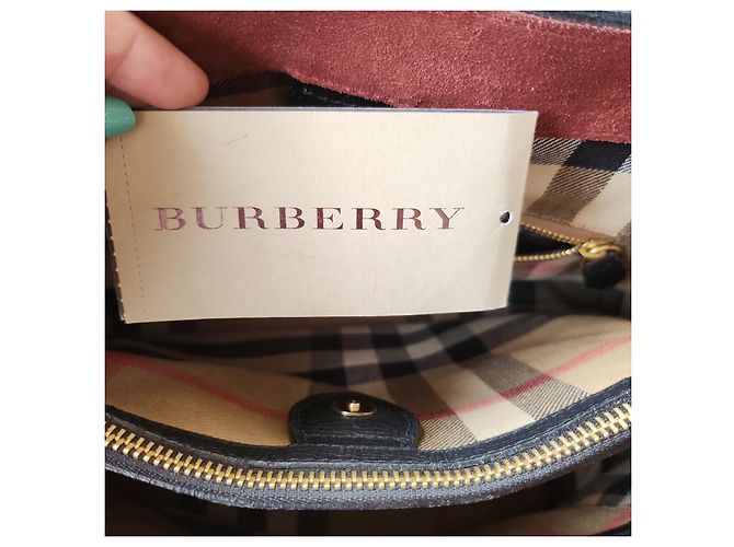 Borsa a mano Burberry The Banner Medium Nera in Pelle Nero - vista 7