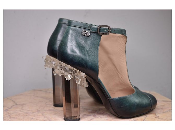 Chanel Tacones de cristal de 2012 pista Verde Verde oscuro - vista 3
