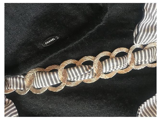 ***Chanel Seidenkaschmirkleid Schwarz Silber Hardware - Ansicht 4