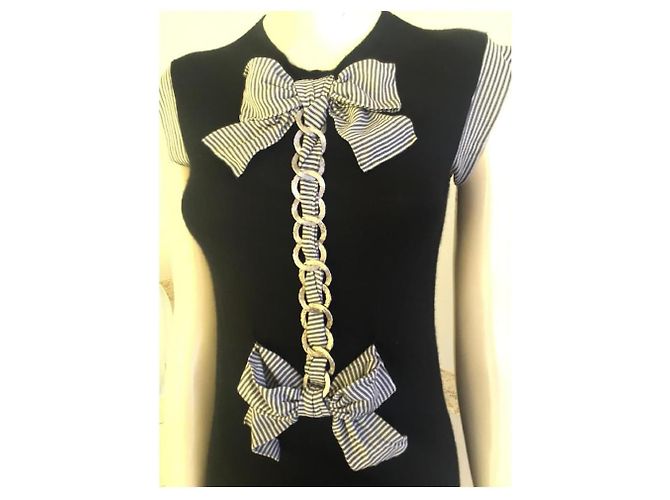 ***Chanel Seidenkaschmirkleid Schwarz Silber Hardware - Ansicht 6