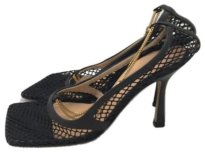 *** Décolleté Bottega Veneta con punta quadrata in rete Nero - vista 2