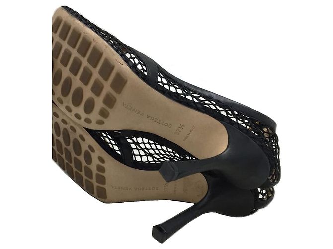 *** Décolleté Bottega Veneta con punta quadrata in rete Nero - vista 3