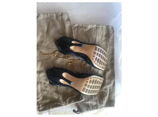 *** Décolleté Bottega Veneta con punta quadrata in rete Nero - vista 5