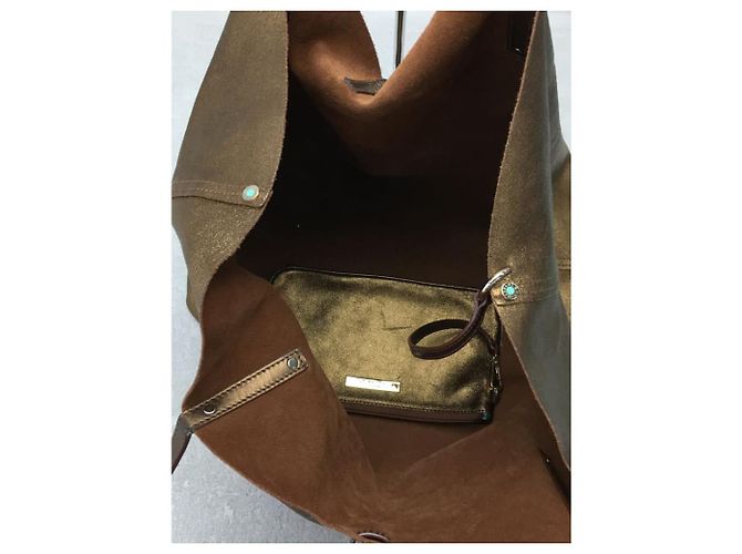 ***Tiffany & Co. Wendbare Einkaufstasche aus Leder Braun Metallisch Bronze - Ansicht 7