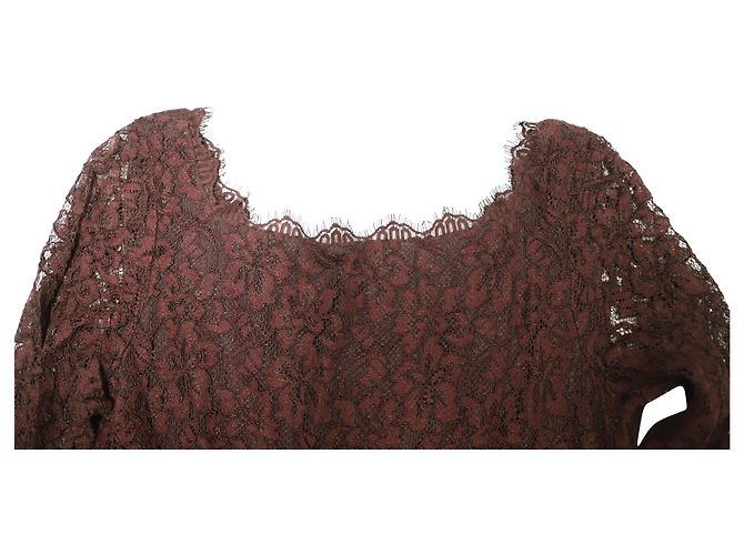 Vestido de encaje Diane Von Furstenberg en rayón burdeos Roja - vista 6