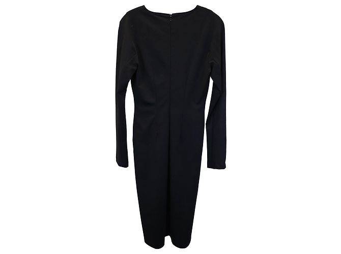 Abito midi Jil Sander a maniche lunghe in viscosa nera Nero - vista 2