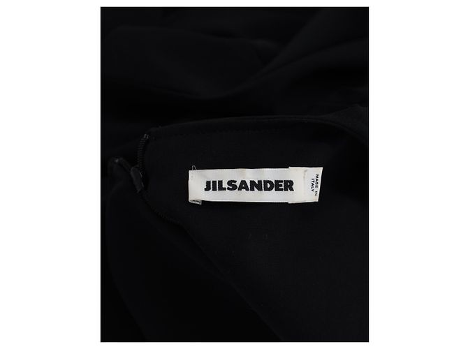 Abito midi Jil Sander a maniche lunghe in viscosa nera Nero - vista 3