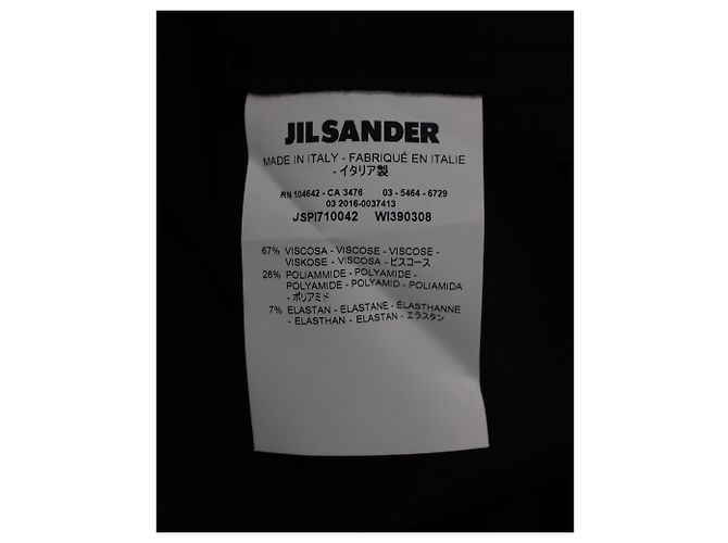Abito midi Jil Sander a maniche lunghe in viscosa nera Nero - vista 4