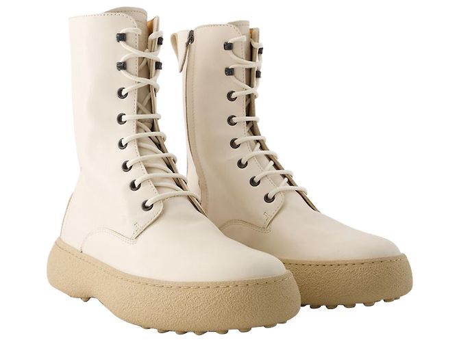 Winter-Gommini-Stiefel – Tod's – Leder – Weiß - Ansicht 2