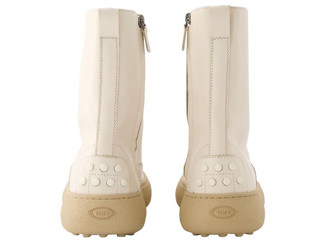 Winter-Gommini-Stiefel – Tod's – Leder – Weiß - Ansicht 3