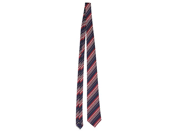 Autre Marque Ermenegildo Zegna Striped Pattern Necktie in Multicolor Silk Python print - view 2