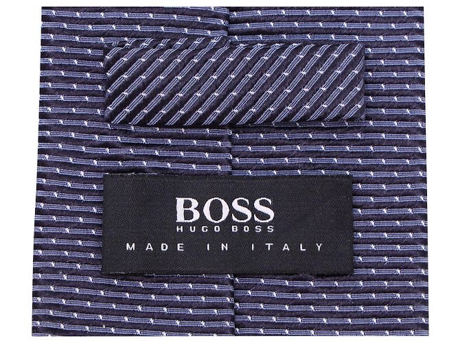 Cravatta BOSS Hugo Boss a righe in seta blu Blu navy - vista 4