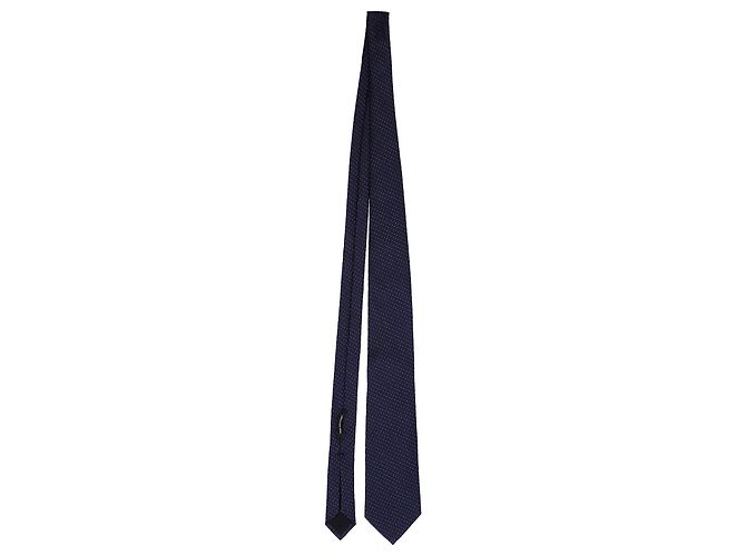 Cravatta a pois BOSS Hugo Boss in seta blu navy - vista 2
