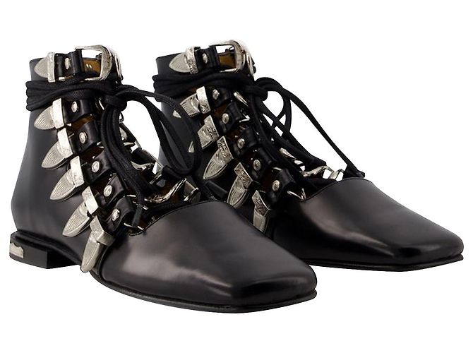 AJ1284 Botines - Toga Pulla - Cuero - Negro - vista 2