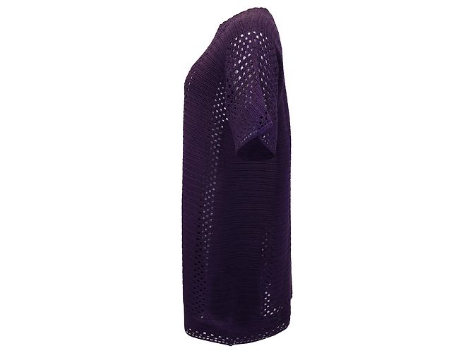 Vestido reto de manga curta Rachel Comey em algodão crochê roxo - vista 2