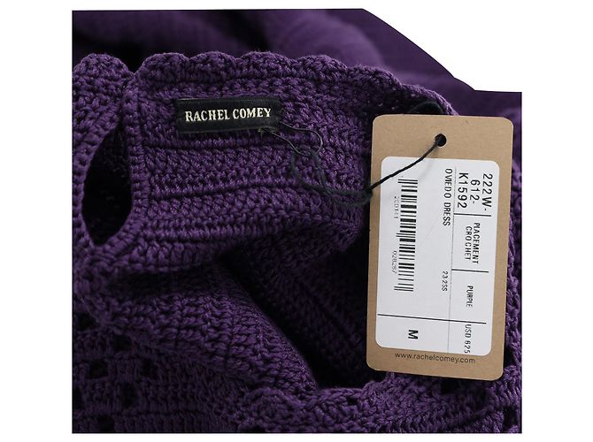 Vestido reto de manga curta Rachel Comey em algodão crochê roxo - vista 4