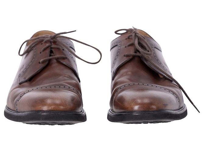 Scarpe derby stringate Tod's in pelle marrone - vista 2