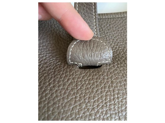 Borsa Hermès Evelyne Etoupe in pelle Togo GM Grigio - vista 12
