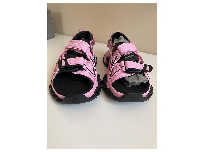 Sandali Balenciaga Track Rosa e Neri in Tessuto - vista 10