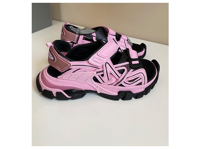Sandali Balenciaga Track Rosa e Neri in Tessuto - vista 8
