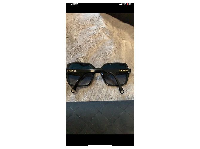 Occhiali da sole Chanel neri e oro Nero - vista 2